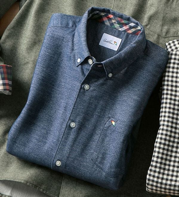「＜アーノルド　パーマー＞ふっくら仕立てのビエラ起毛シャツ（メンズシャツ）」｜インディゴ