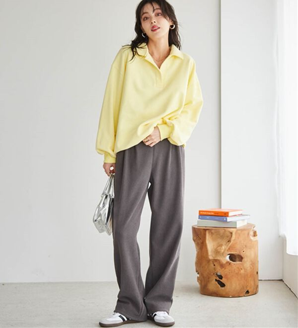 RANAN（ラナン）の「あったか裏ベロアニットコールワイドパンツ（ワイドパンツ・ガウチョ）」｜詳細画像