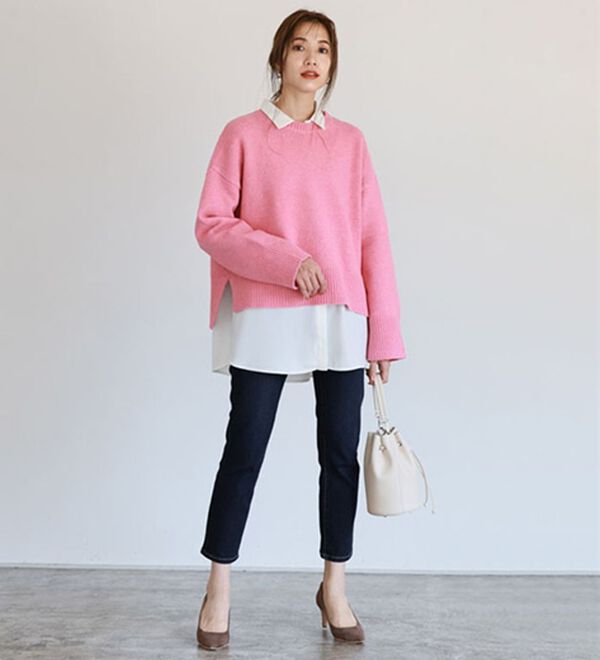 Pierrot（ピエロ）の「【ストレッチ素材】大人のためのゆるテーパードデニムパンツ（フルレングスパンツ）」｜詳細画像