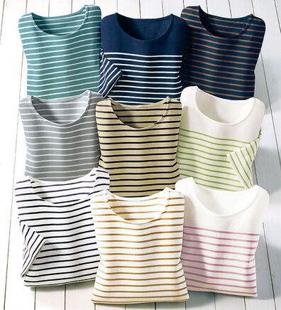 BELLUNA（ベルーナ）の「ハピネスコットン１００％なめらかボーダープルオーバー（カットソー）」