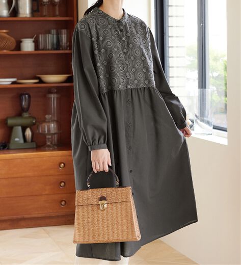 sm2 ★新品★夏に嬉しいインド綿*Vネック*たっぷりギャザーのワンピース アンドイット and it_ ワンピースand it_ベーシックギャザーフレア