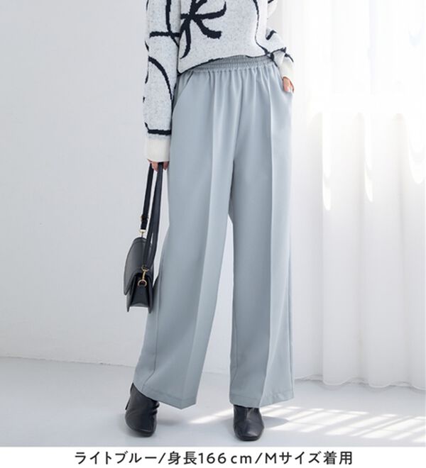alotta（アロッタ）の「ウエストシャーリングとろみワイドパンツ（ワイドパンツ・ガウチョ）」｜詳細画像
