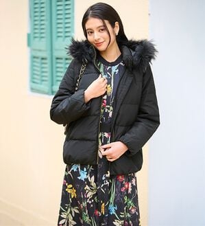RANAN（ラナン）の「リアルファー付ダウンショートコート（ショートコート）」｜ブラック