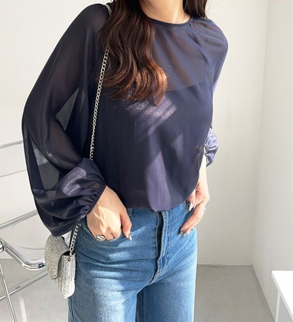 GeeRA（ジーラ）の「バックリボンシアーブラウス（ブラウス）」｜詳細画像