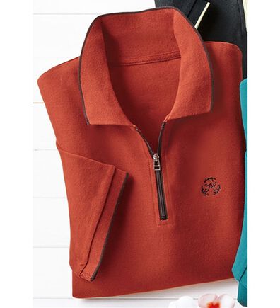 BELLUNA（ベルーナ）の「配色デザイン刺しゅうポロシャツ（ポロシャツ）」