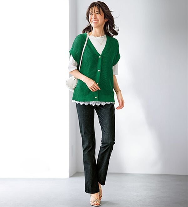 BELLUNA（ベルーナ）の「ヒンヤリ冷感！ライトオンスジーンズ（フルレングスパンツ）」｜詳細画像