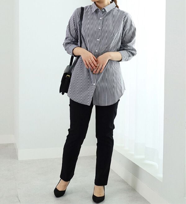 BELLUNA（ベルーナ）の「チノ見えストレッチ素材スリムパンツ（フルレングスパンツ）」｜詳細画像