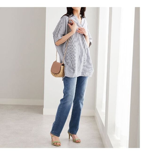 BELLUNA（ベルーナ）の「機能付リネン混スキッパーデザインシャツ（シャツ）」｜詳細画像