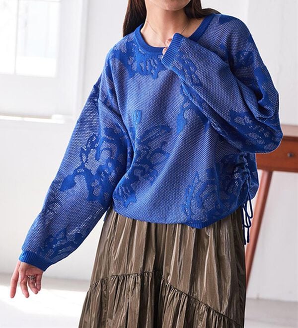 シアーフラワージャカードニットプルオーバー - ベルーナ【公式】