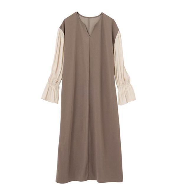 GeeRA（ジーラ）の「ブラウスレイヤード風ドッキングワンピース（カットソーワンピース）」｜詳細画像