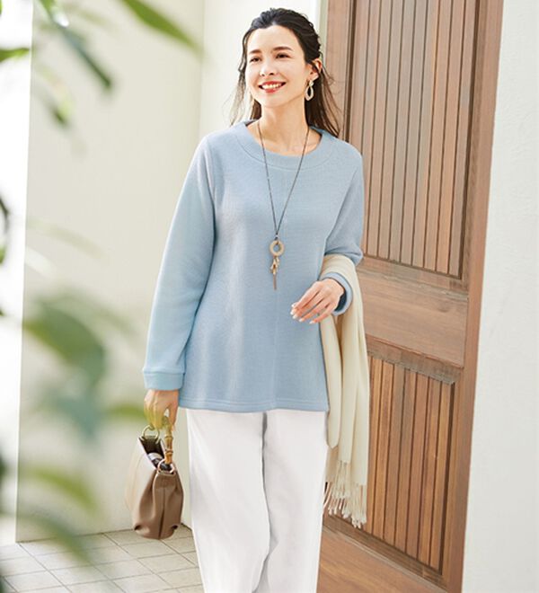 LAVIENNE（ラヴィエンヌ）の「チクチクしにくいニット見えプルオーバー（ニット・セーター）」｜詳細画像