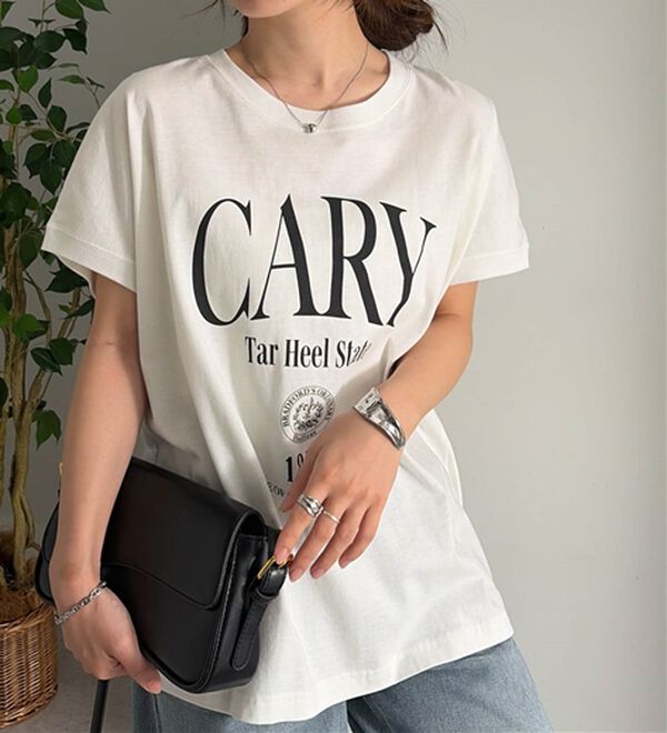 RANAN（ラナン）の「【汗シミ防止】カレッジロゴプリントT（Tシャツ）」｜詳細画像