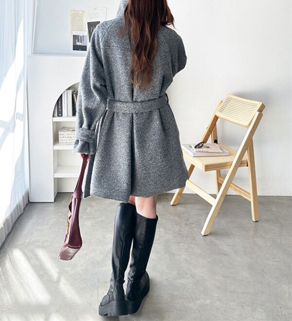 GeeRA（ジーラ）の「リングウールライクスタンドカラーコート（ハーフコート）」｜詳細画像