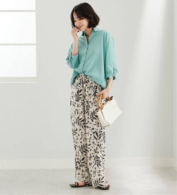 BELLUNA（ベルーナ）の「【吸水速乾】イージーケア！袖リボンシャツチュニック（チュニック）」｜詳細画像