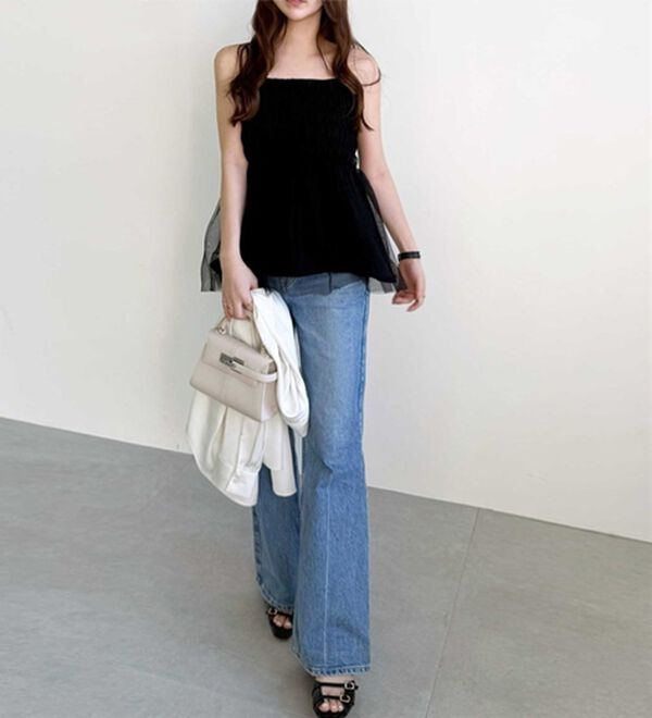 GeeRA（ジーラ）の「ラメニットペプラムキャミソール（タンクトップ・キャミソール）」｜詳細画像