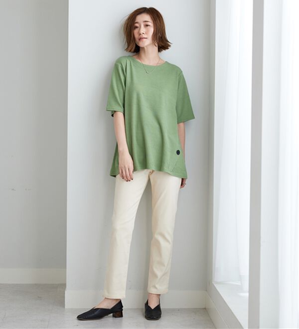 BELLUNA（ベルーナ）の「波柄ジャカード素材裾ボタンチュニック（チュニック）」｜詳細画像