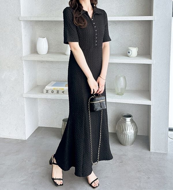 GeeRA（ジーラ）の「全骨格細見え！表面感素材マーメイドワンピース（その他ワンピース）」｜詳細画像