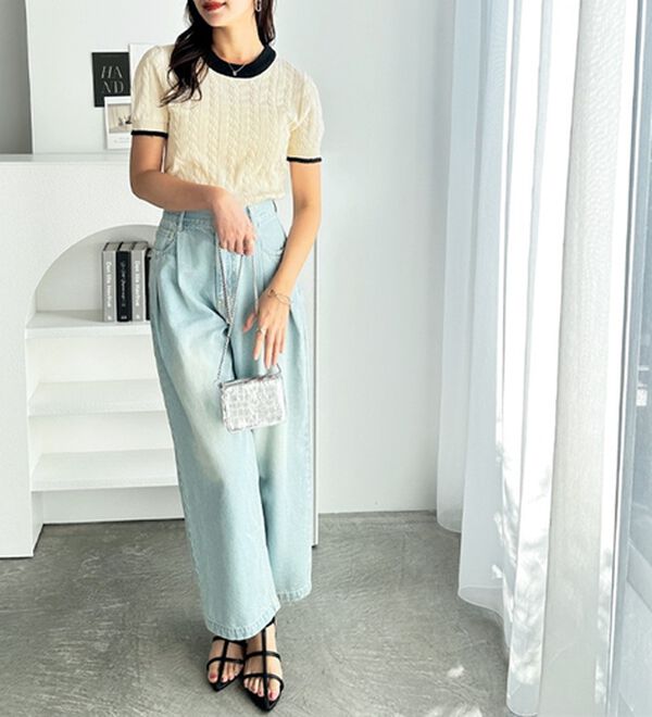 GeeRA（ジーラ）の「ケーブル編みニットトップス（ニット・セーター）」｜詳細画像