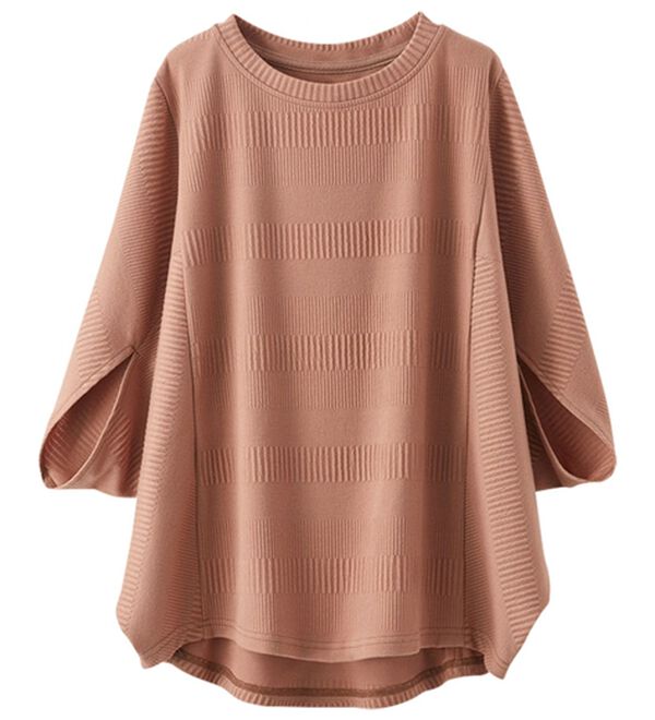 BELLUNA（ベルーナ）の「ボーダージャカードゆったりドルマンプルオーバー（カットソー）」｜詳細画像