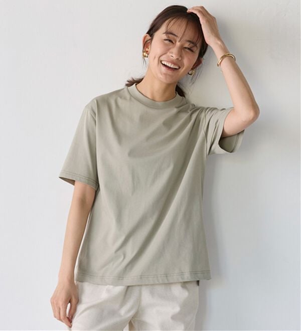BELLUNA（ベルーナ）の「【選べる袖丈】＜エアリーアイスコットン＞オーバーサイズＴシャツ（カットソー）」｜詳細画像