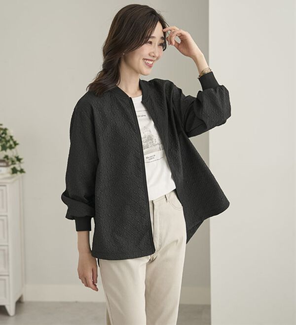 BELLUNA（ベルーナ）の「ふくれジャカードブルゾン（ブルゾン）」｜詳細画像