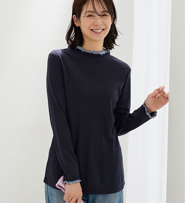 BELLUNA（ベルーナ）の「重ね着風フリル衿プルオーバー（カットソー）」｜詳細画像