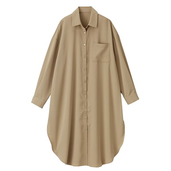 GeeRA（ジーラ）の「スリット入りロングシャツワンピース（シャツワンピース）」｜詳細画像