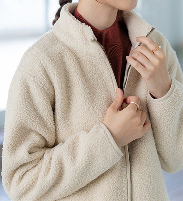 BELLUNA（ベルーナ）の「裏フリースボア素材スタンドネックブルゾン（ブルゾン）」｜詳細画像