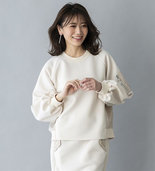 BELLUNA（ベルーナ）の「【ＳＭＡＲＴ　ＥＣＯ　ＪＥＲＳＥＹ】異素材切替プルオーバー（カットソー）」｜詳細画像