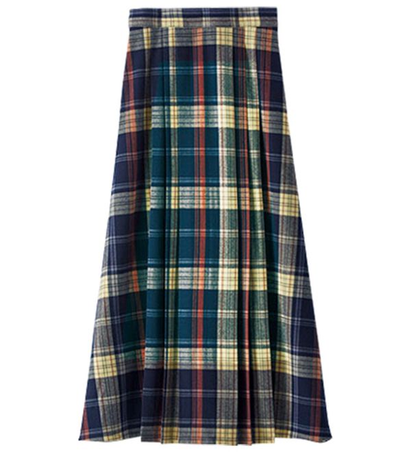 BELLUNA（ベルーナ）の「なめらかウール調タックデザインスカート（ひざ丈スカート）」｜詳細画像