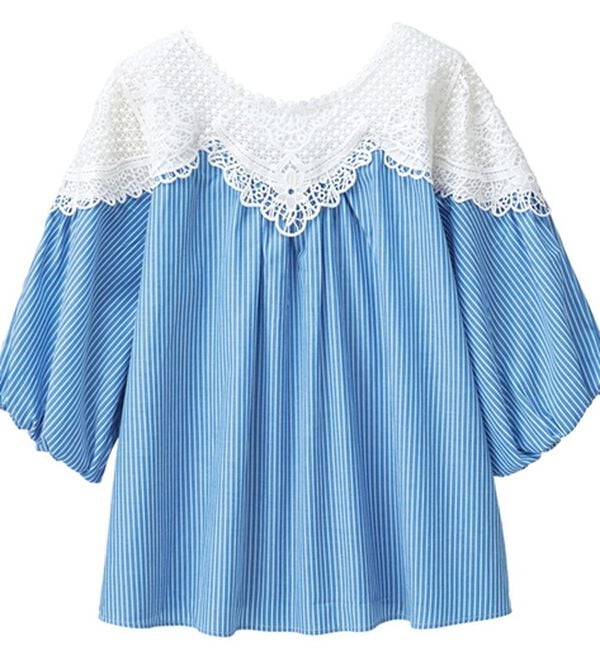 RANAN（ラナン）の「レース切替ボリューム袖ブラウス（ブラウス）」｜詳細画像