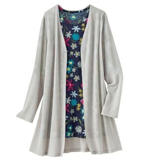 BELLUNA（ベルーナ）の「コーデが完成！花柄プリントカーディガンアンサンブル（アンサンブル）」｜グレー系