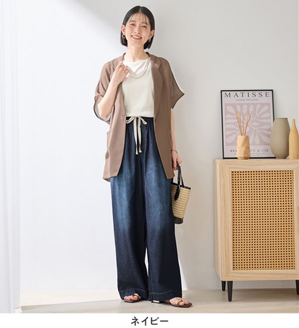 Viola e Viola（ヴィオラ エ ヴィオラ）の「涼やか！軽やか！極薄デニムイージーパンツ（その他パンツ）」｜詳細画像