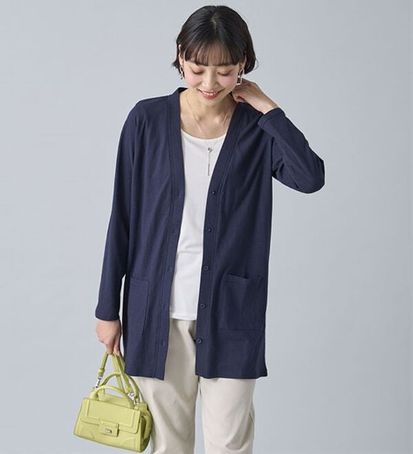 BELLUNA（ベルーナ）の「強撚綿１００％ベーシックカーディガン（その他カーディガン）」｜詳細画像