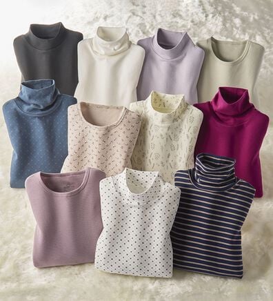 BELLUNA（ベルーナ）の「【選べる衿】肌に優しい綿１００％暖か発熱素材プルオーバー＜ベルホット　コットン＞（カットソー）」