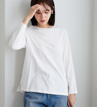 BELLUNA（ベルーナ）の「綿１００％大人顔サマ見えプルオーバー（カットソー）」