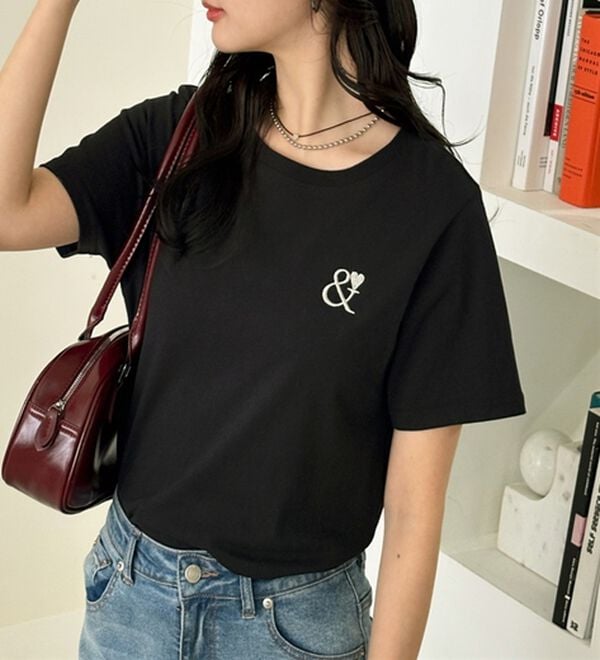 GeeRA（ジーラ）の「アンドハート刺しゅうＴシャツ（Tシャツ）」｜詳細画像