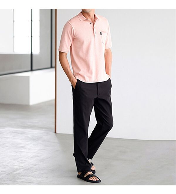 「＜イネド＞ヴィンテージ加工のニットポロ（メンズポロシャツ）」｜詳細画像