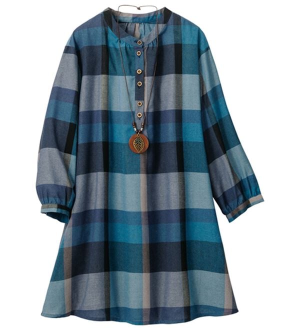 ルフラン（ルフラン）の「【３色組】さらり快適。ビッグチェック柄ブラウス（ブラウス）」｜詳細画像