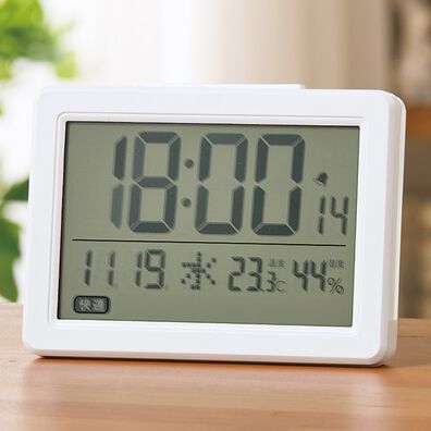 「電波アラーム時計カレンダー温湿度計付（リビング用品）」
