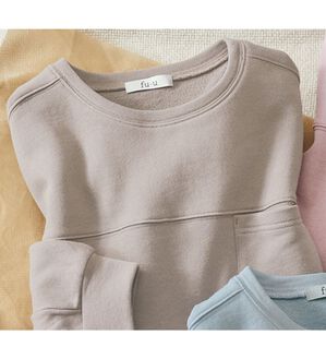 ルフラン（ルフラン）の「＜ｆｕ－ｕ＞綿１００％天然染めプルオーバー（カットソー）」｜グレージュ