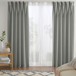 iellio（イエリオ）の「お買得カーテンセット＜３級遮光・４枚組・洗える・無地・既製サイズ＞（ドレープカーテン）」｜グレー