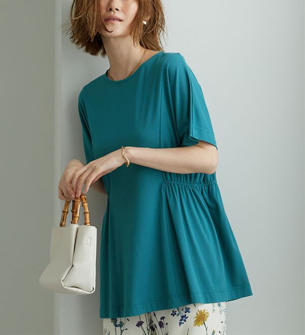 BELLUNA（ベルーナ）の「サイドギャザー使い細見えチュニック（チュニック）」｜詳細画像