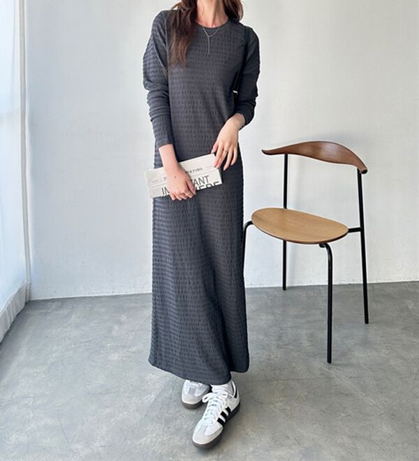 GeeRA（ジーラ）の「全骨格対応！選べるネックジャガードワンピ―ス（カットソーワンピース）」｜詳細画像