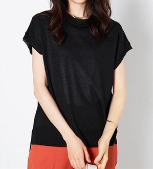 BELLUNA（ベルーナ）の「フラッシュヤーン素材サマーニット（ニット・セーター）」｜黒