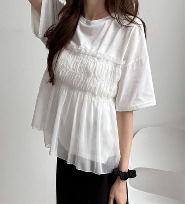 GeeRA（ジーラ）の「シアービスチェドッキングＴシャツ（カットソー）」｜詳細画像