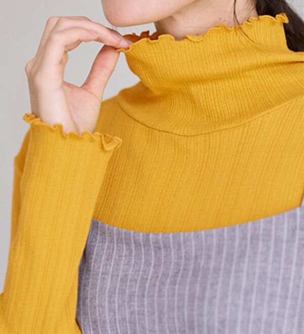 LAVIENNE（ラヴィエンヌ）の「着回し力抜群！綿１００％あったかリブインナー（肌着・インナーウェア）」｜詳細画像