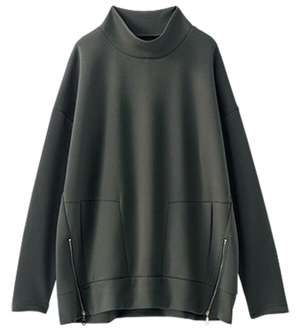 BELLUNA（ベルーナ）の「柔らかとろみ素材裾ジップデザインプルオーバー（カットソー）」｜詳細画像