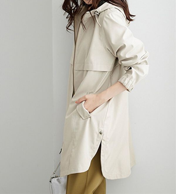 BELLUNA（ベルーナ）の「はっ水加工ボンディング素材ロング丈パーカー（ロングコート）」｜詳細画像