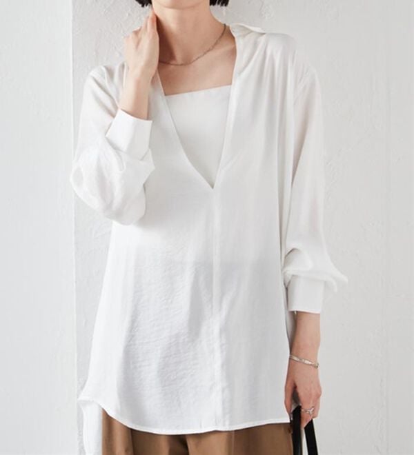 RANAN（ラナン）の「2WAYサテンスキッパーシャツ（シャツ）」｜詳細画像